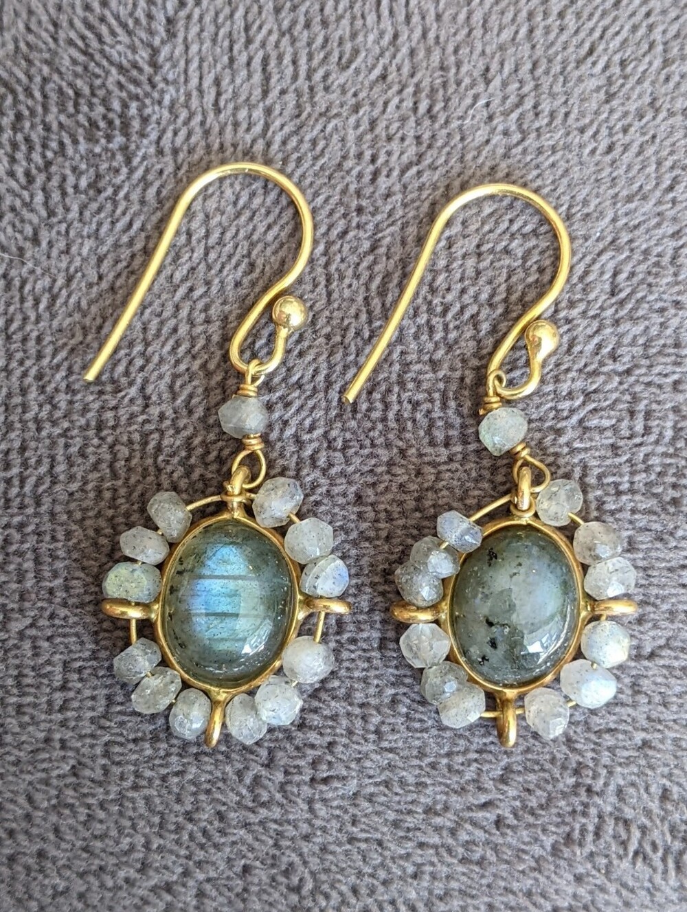 10K Gold Labradorite Earrings